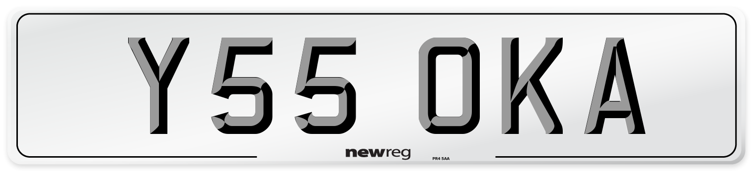 Y55 OKA Number Plate from New Reg